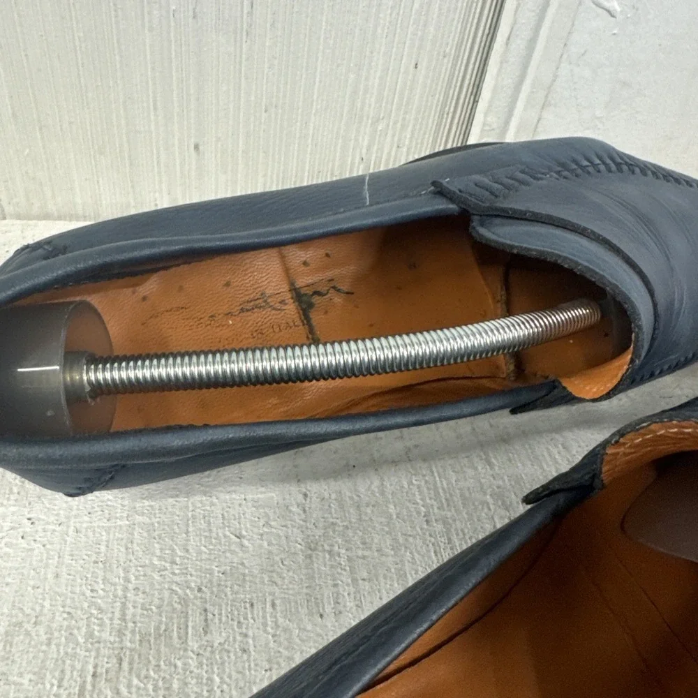Santoni‎ Paine Loafers Size 11D US Blue Shoes Made In Italy Leather